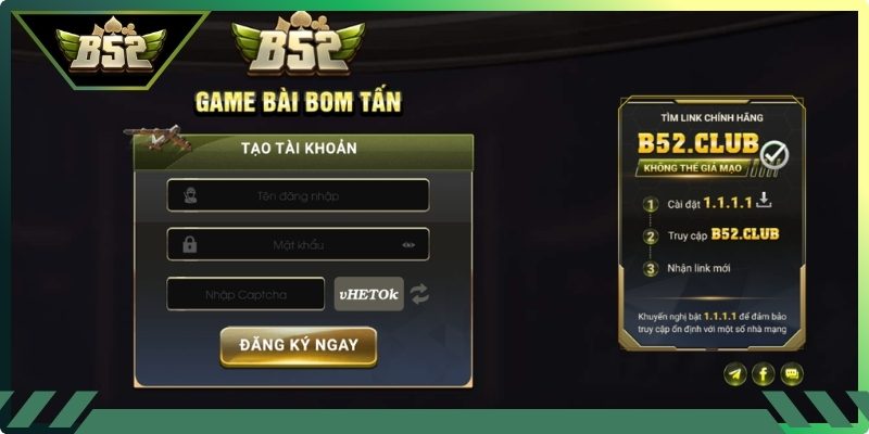 Vào đúng trang chính thức B52